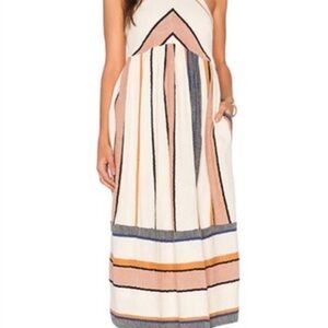 Free People Cream and Multicolor Maxi Dress